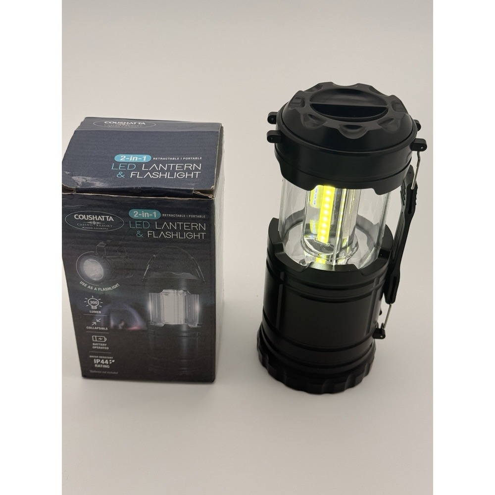 2-in-1 LED Lantern & Flashlight 300 Lumen  Water Resistant Retractable Portable